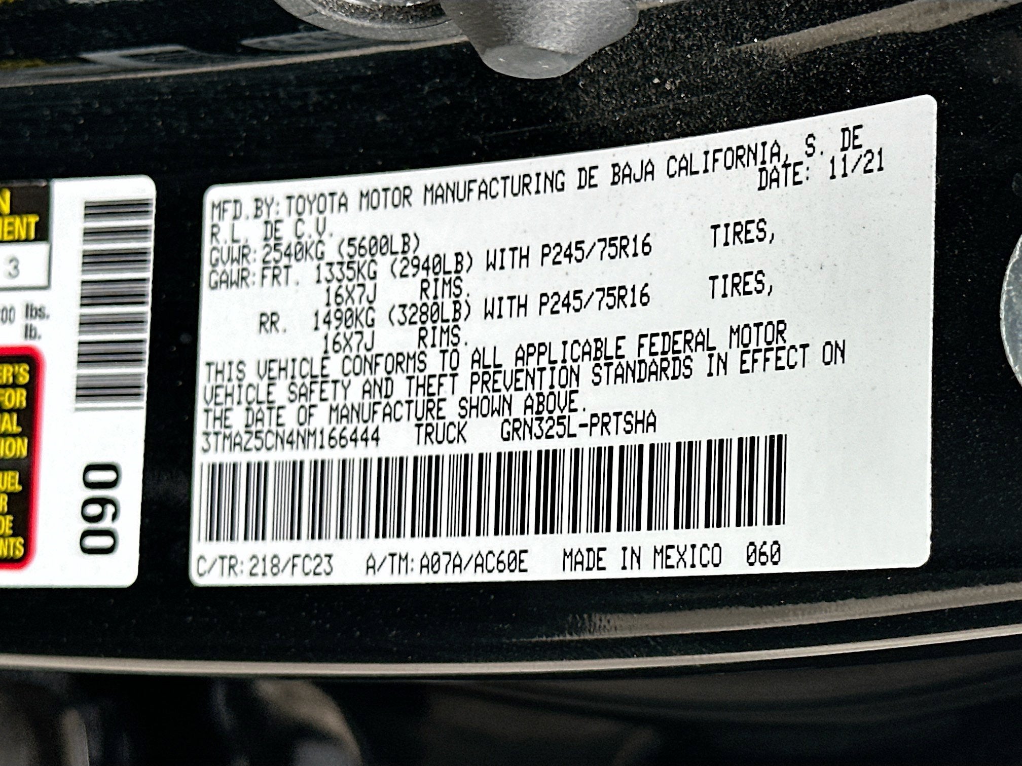 2022 Toyota Tacoma 2WD Base