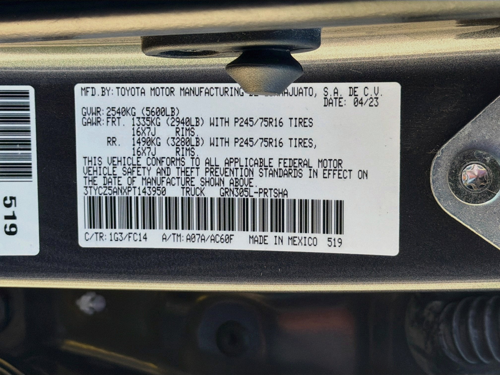 2023 Toyota Tacoma 4WD SR5